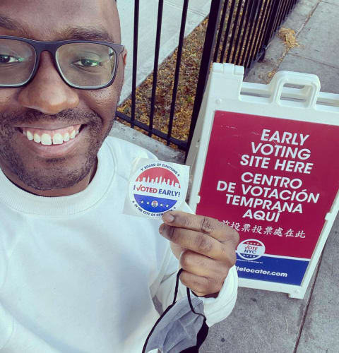 Voter taking a selfie with their 