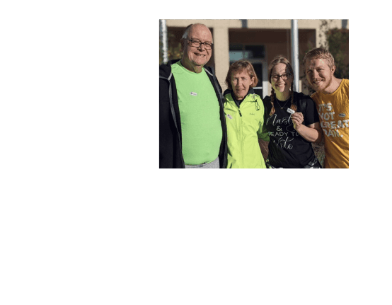 A family of voters taking a selfie with their 